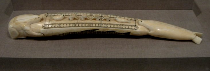 Another walrus tusk cribbage board