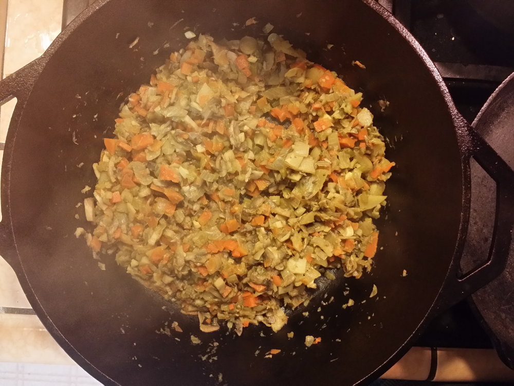 Cooking the stuffing